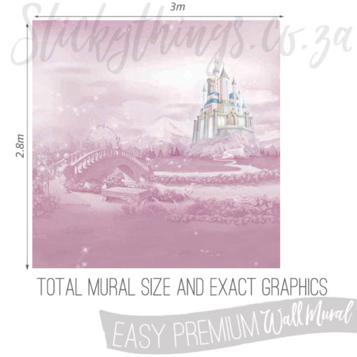 Exact measurements (3m x 2.8m) of the Princess Castle Wall Mural