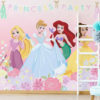 Large Princess Party Wall Mural in a Playroom