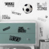 Soccer Words Wall Stickers in a Teen Room
