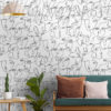 Face Line Drawing Wallpaper in a lounge