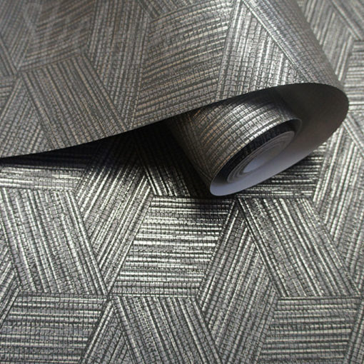 A roll of Charcoal Grasscloth Effect Wallpaper