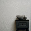 Light Grey Textured Leaves Wallpaper on a wall