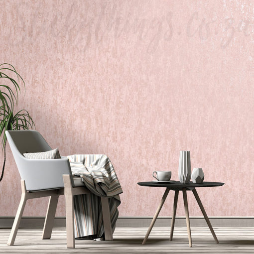 Metallic Pink Wallpaper on a wall in a waiting area