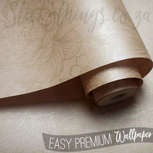 A roll of Shimmer Pink and Gold Wallpaper