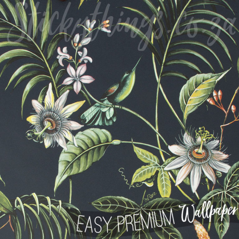 Passion Flower Leaves Wallpaper on a wall