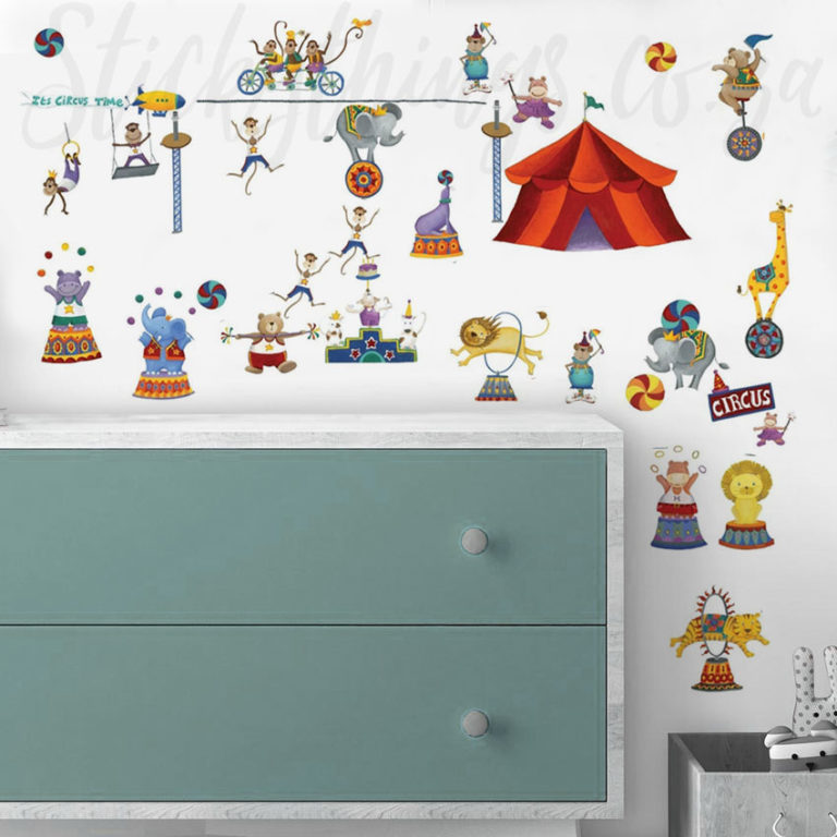 Circus Wall Stickers on a white wall