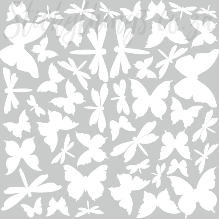 A sheet of Peel and Stick Butterfly and Dragonfly Wall Stickers
