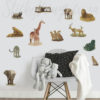 Realistic Safari Wall Decals on a light coloured wall