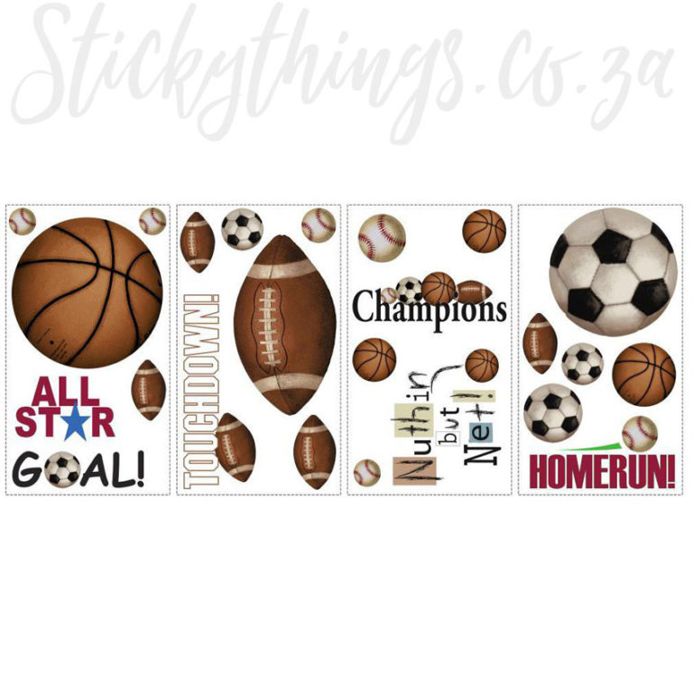 4 sheets of Roommates Champions Wall Decals