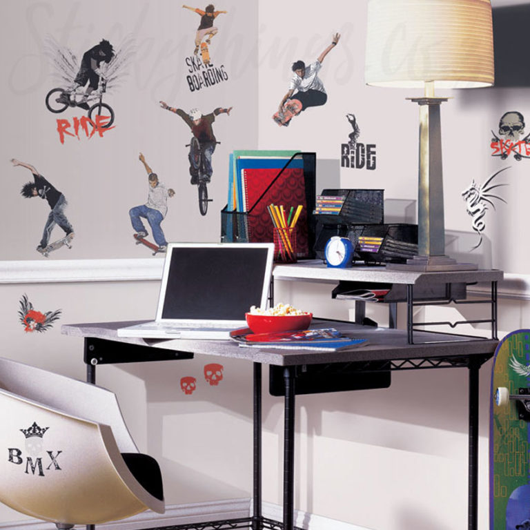Extreme Sports Wall Decals on a wall