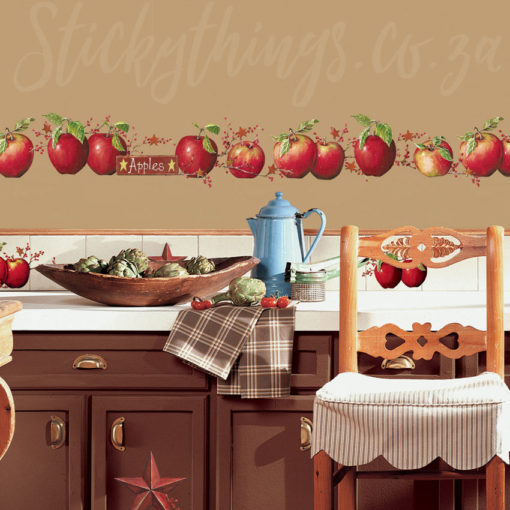 Peel and Stick Apple Wall Decals in a country kitchen