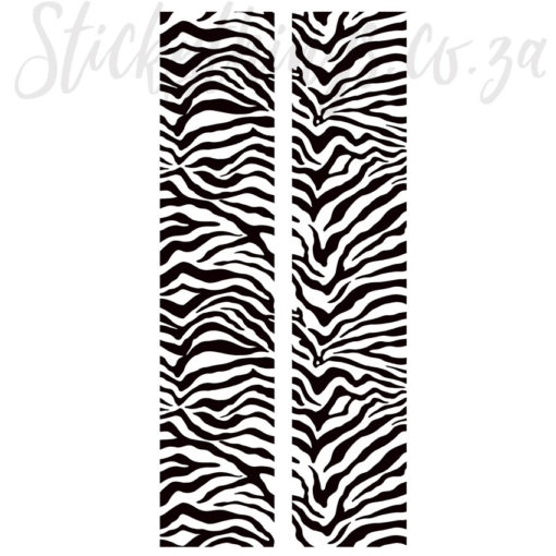 2 sheets of Black and White Zebra Locker Sticker