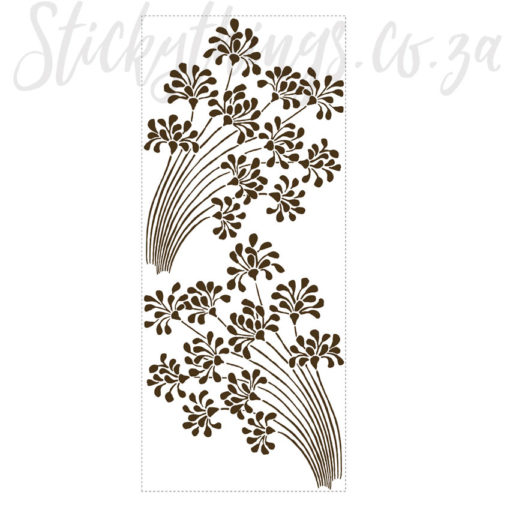 A sheet of Brown Floral Velvet Wall Stickers