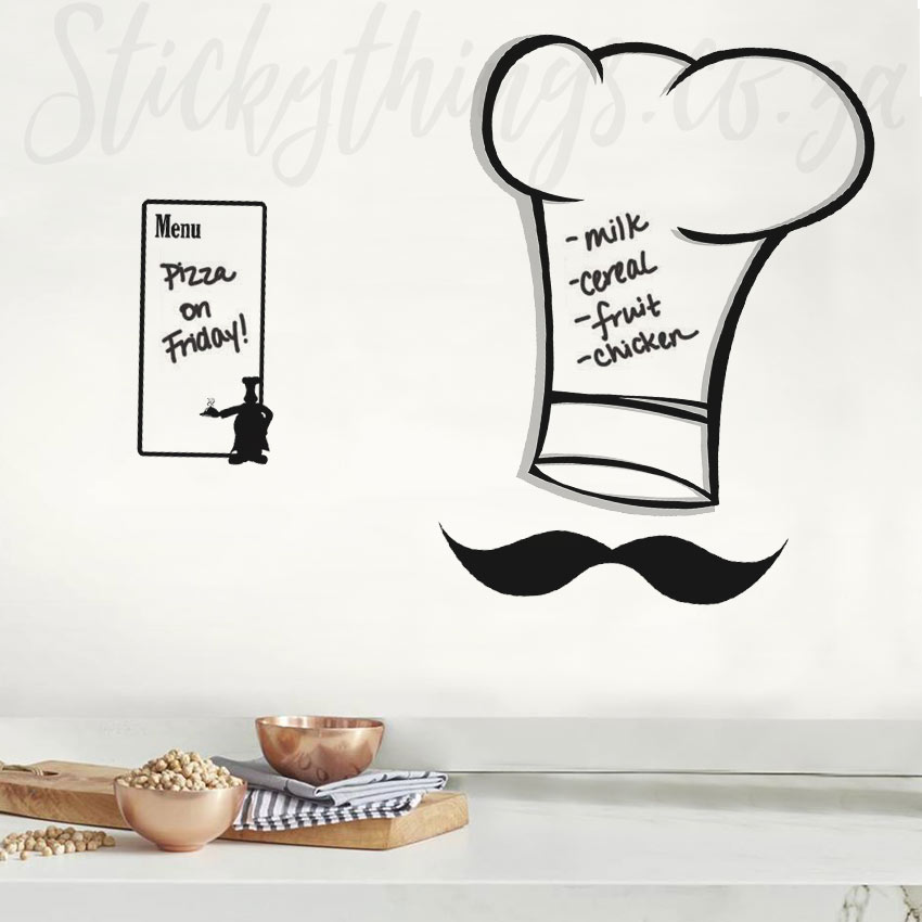 Giant Chef Hat Wall Decal - Peel and Stick Dry Erase Wall Sticker
