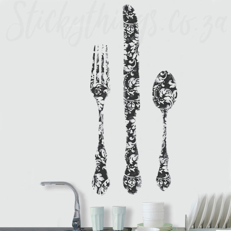 Giant Cutlery Wall Stickers on a wall