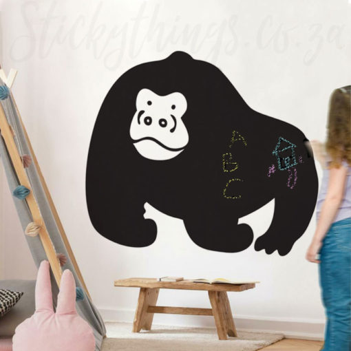 Giant Gorilla Chalkboard Decal on a wall