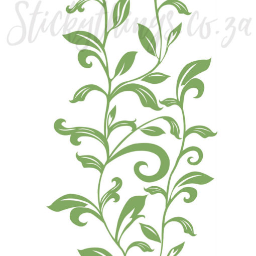 A close up of Green Leaves Branch Wall Decal