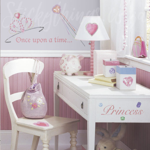 Once upon a time Princess Wall Decals on a wall and on some furniture in a girl's room