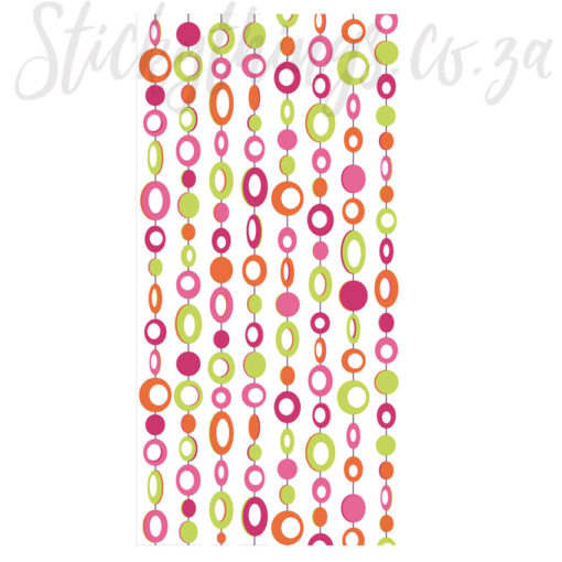A sheet of Peel and Stick Beaded Curtain Locker Decal