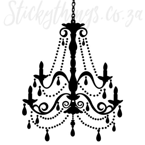A close up of Peel and Stick Chandelier Wall Sticker