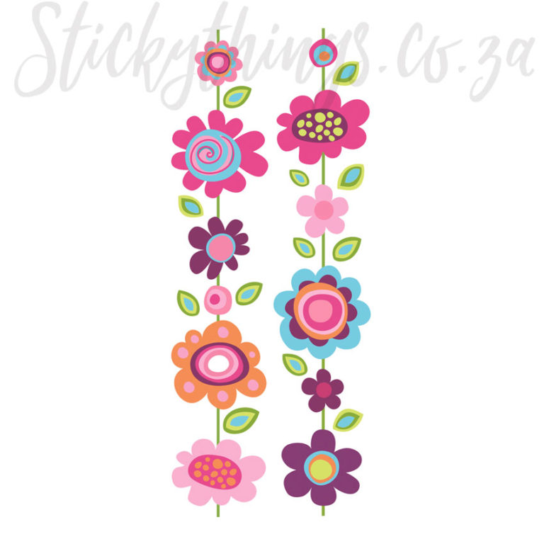A sheet of Peel and Stick Floral Locker Decal