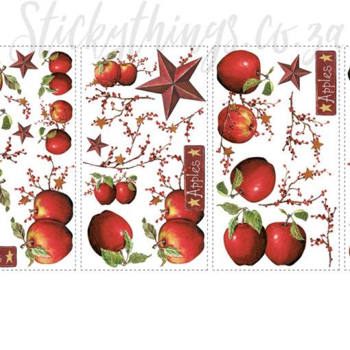 Close up of the County Apple Wall Stickers on sheets