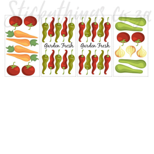 4 sheets of Peel and Stick Italian Kitchen Wall Decals