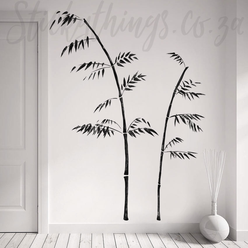 Watercolour Bamboo Wall Decals Painted Stickers - Spa Wall Art Stickers