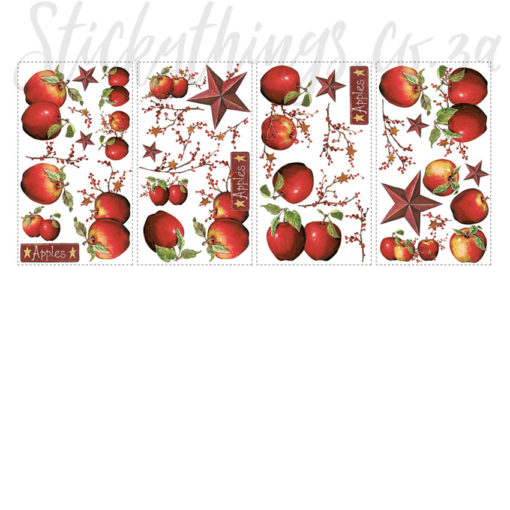 4 sheets of Peel and Stick Apple Wall Decals