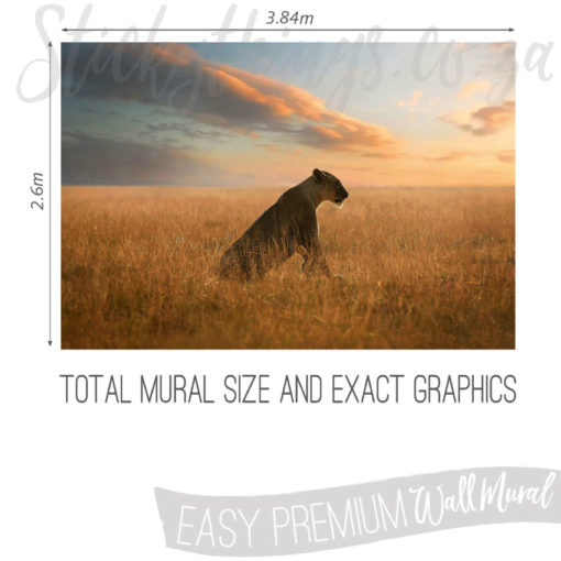 Size and Graphics of Lion Wall Mural
