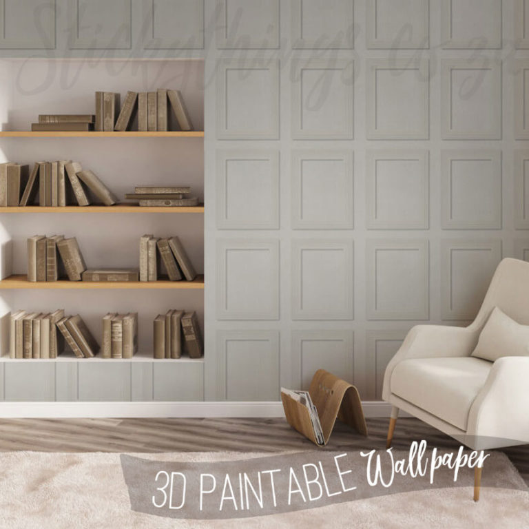 Embossed Paintable 3D Panels Wallpaper on a wall