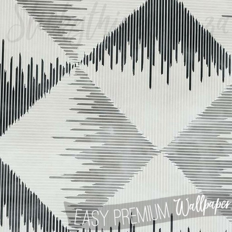 A close up of Monochrome Geometric African Inspired Pattered Wallpaper