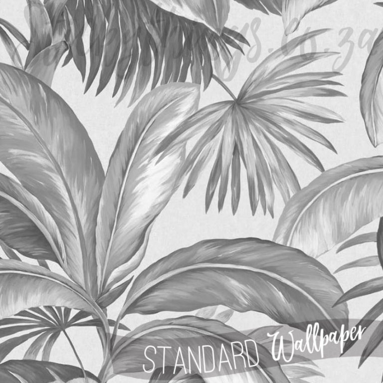 A close up of Grey Tropical Leaves Wallpaper