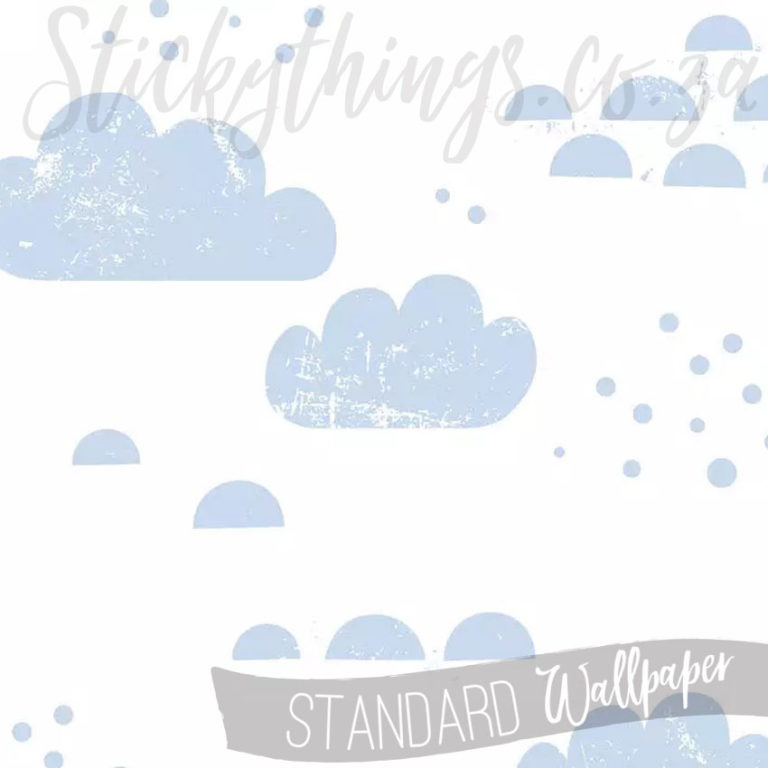 A close up of Hand Drawn Blue Clouds Wallpaper