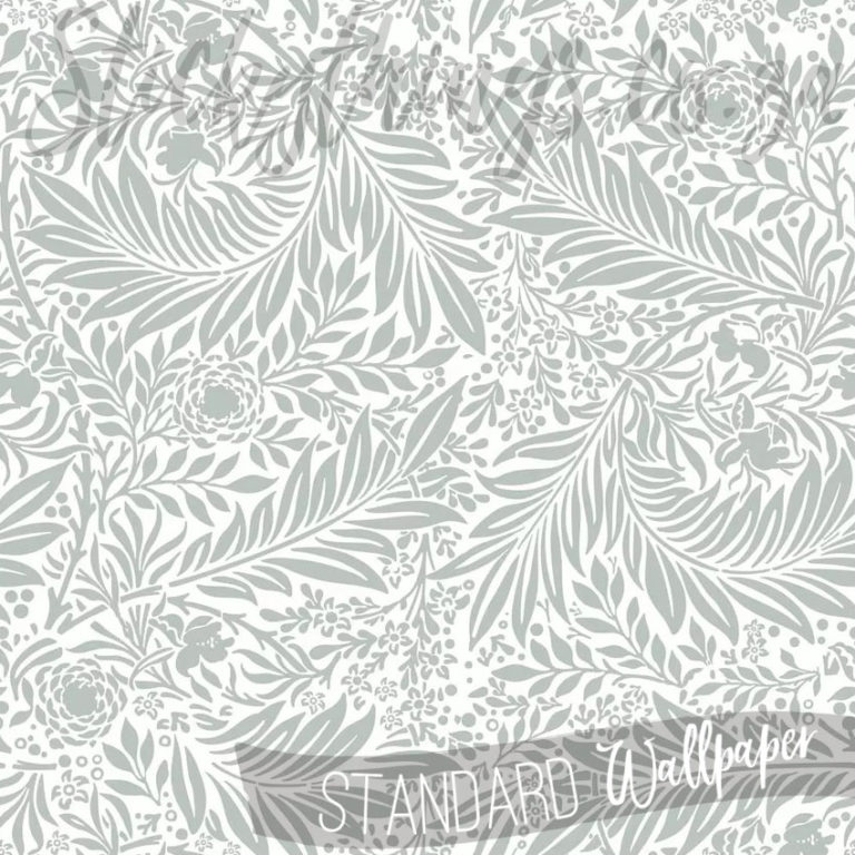A close up of Sage Ornate Leaves Wallpaper