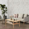 Taupe Bamboo Leaves Wallpaper on a wall
