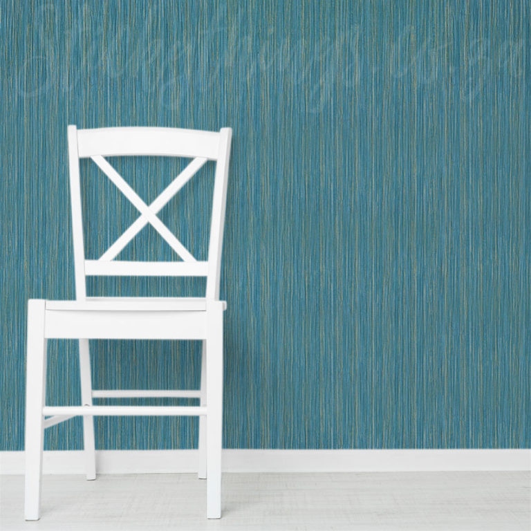 Turquoise Lines Wallpaper on a wall