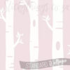 A close up of White Birch Trees on Soft Pink Wallpaper