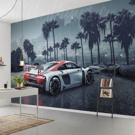 Audi R8 Wall Mural on a wall