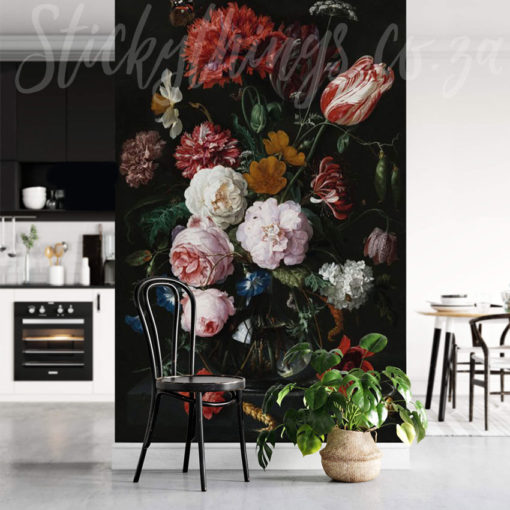 Floral Oil Painting Mural on a wall