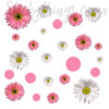 Roommates Pink and White Gerber and Daisy Stickers on a sheet