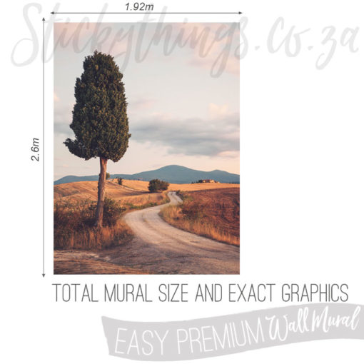 Size and Graphics of Small Cypress Road Wallpaper Mural