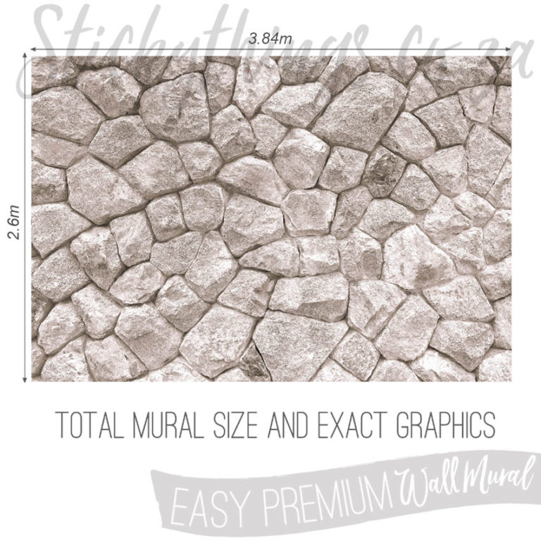 Size and Exact Graphics of 3D Giant Stones Wallpaper Mural