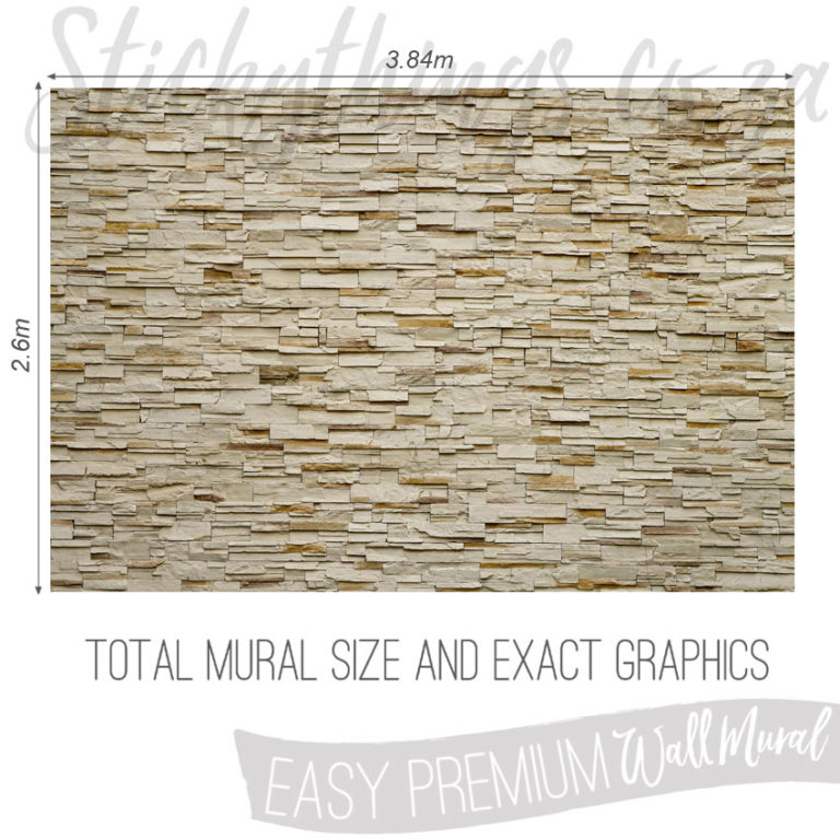 Size and Exact Graphics of 3D Stacked Rocks Wallpaper Mural
