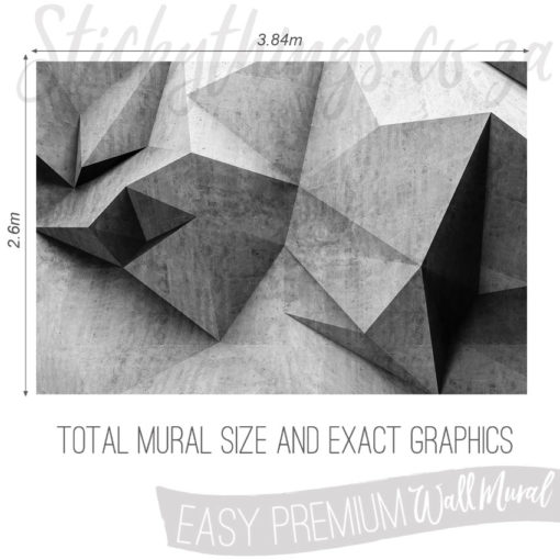 Size and Exact Graphics of Concrete Geometric Shapes Wallpaper Mural
