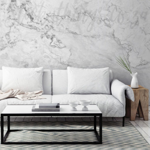 Soft Marble Wall Mural on a living room wall
