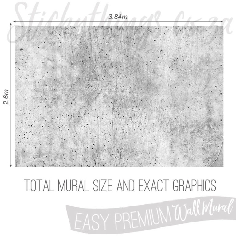 Size and Exact Graphics of Faux Grey Plaster Wallpaper Mural