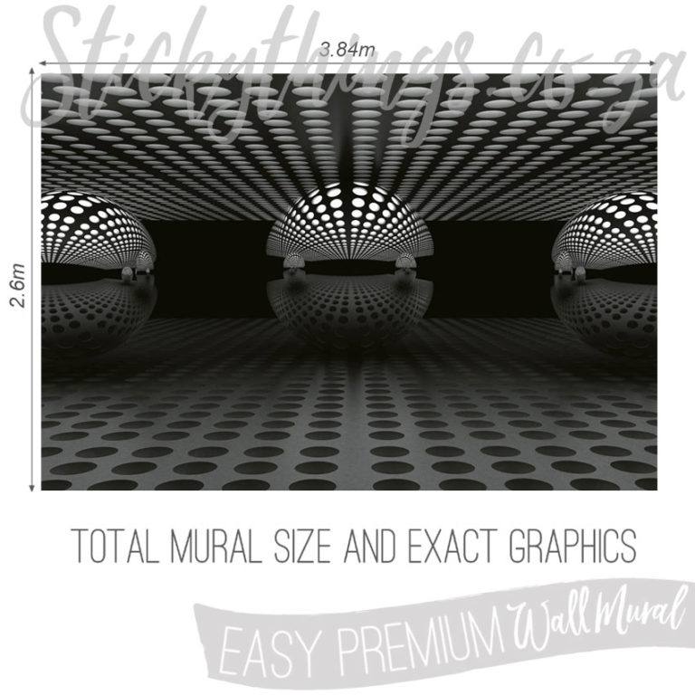 Size and Exact Graphics of Monochrome Perspectives Wallpaper Mural