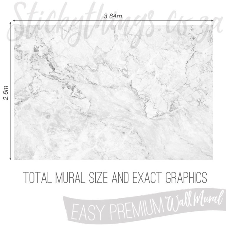 Size and Exact Graphics of Faux Grey Marble Wallpaper Mural