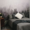 Misty Trees Mural on a bedroom wall